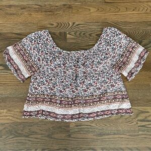 Forever 21 Flowy Off-the-Shoulder Floral Paisley Top, S